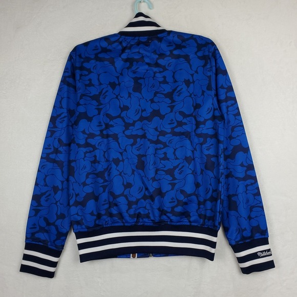BAPE New York Yankees Mitchell & Ness MLB Medium Zip Up Jacket Blue‎ White NWT - Picture 9 of 9